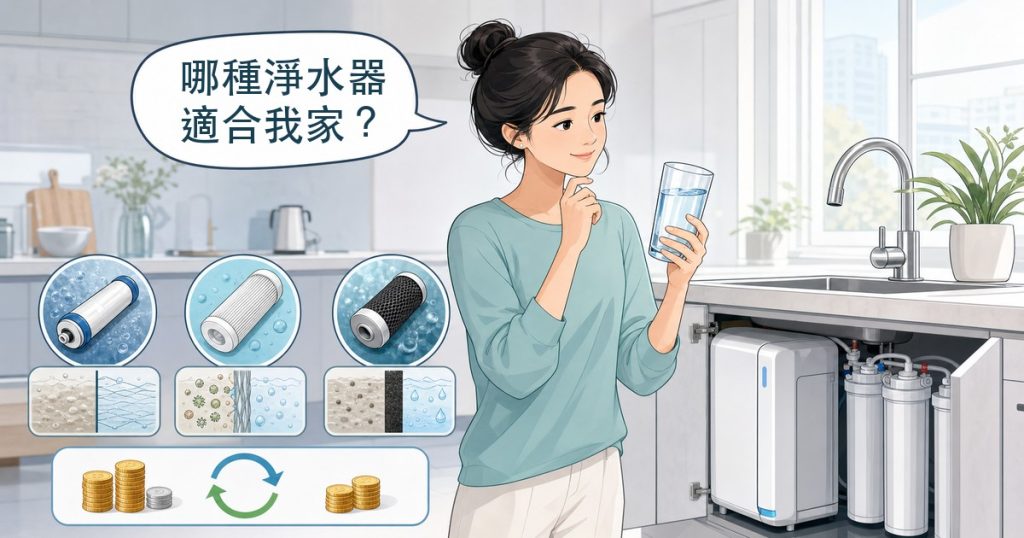 淨水器推薦怎麼選？台灣選購全攻略：種類比較與濾心成本